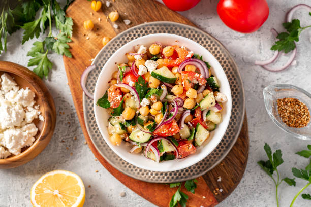 Chickpea Salad with Crumbled Feta
