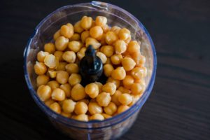 chickpeas in chopper